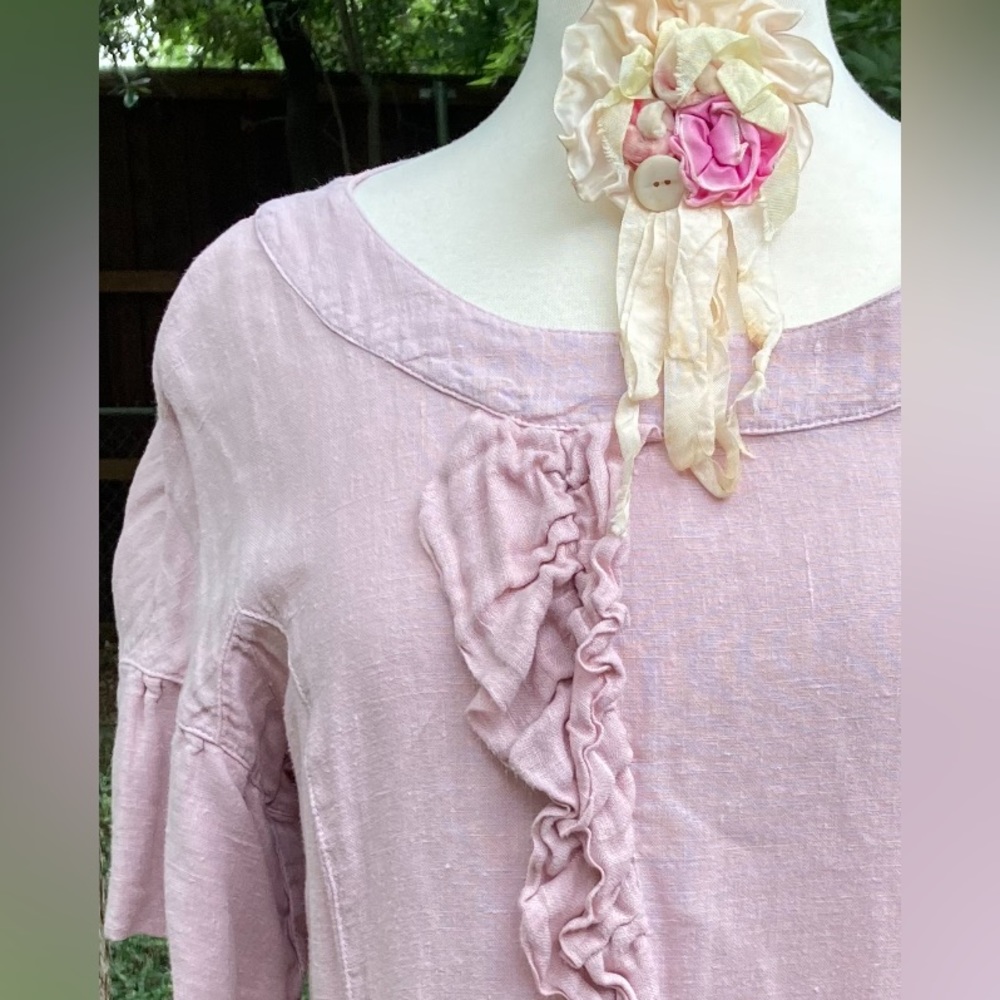 GRIZAS Linen Dusty Rose Dress S - Picture 3 of 7